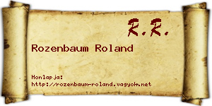 Rozenbaum Roland névjegykártya